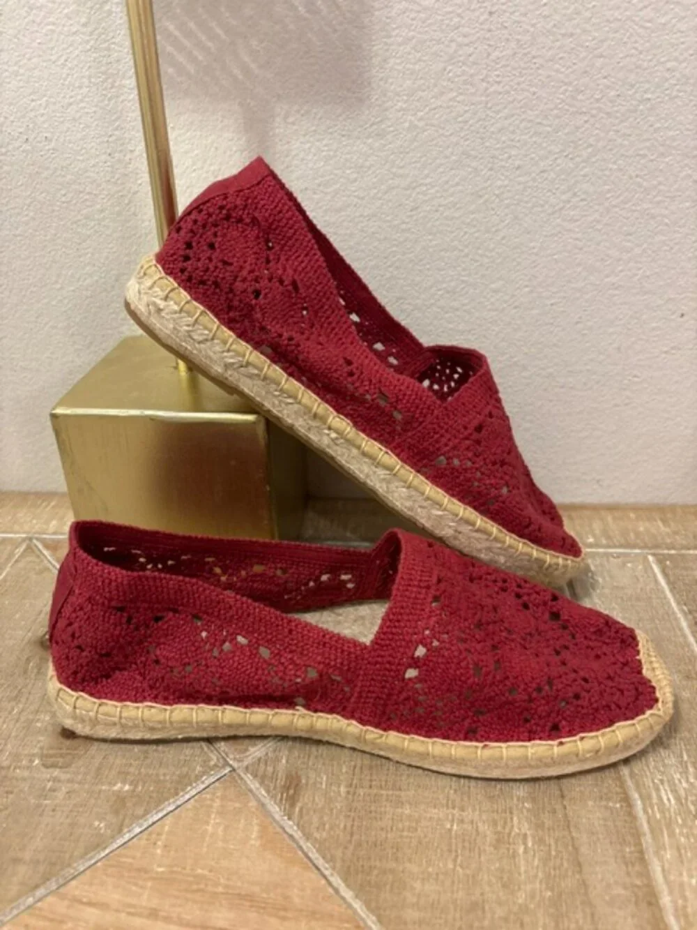NWOT Soludos Original Crochet Espadrilles Reef Red Sizes 7, 8, 9, 10